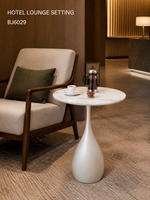 Table basse moderne en dalle de roche blanche, piétement en fer sculptural, portable, écologique, pour salon, hôtel, OEM ODM, directement de l'usine