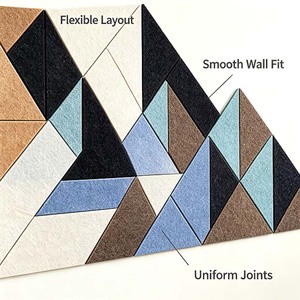 Panneau insonorisant et absorbant le son en feutre de fibre de polyester moderne, ignifuge et écologique, pour murs extérieurs, salons et hôpitaux - Product Image 6
