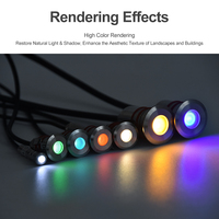 Mini projecteur LED encastrable 32 mm IP68 de qualité marine en acier inoxydable 316, RVBIC à changement de couleur, IRC80, garantie 2 ans, pour terrasse, poteau, sol, jardin