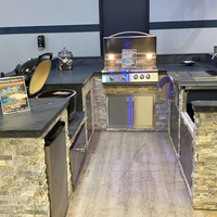 Barbecue Island Grill de cuisine extérieure avec réfrigérateur pour les fêtes en plein air, vente en gros