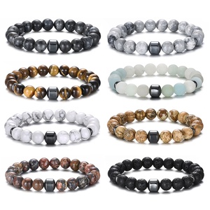 Pulseira de Pedra Natural com Contas Magnéticas Personalizadas de 8mm, Pulseira de Pedra Lava e Olho de Tigre - Product Image 3