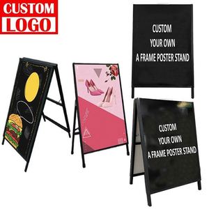 Support de menu portable moderne en alliage d'aluminium, avec lettres interchangeables, format A, 60x90cm, noir, sur roulettes - Vente chaude - Product Image 1