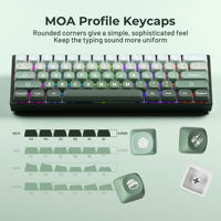 XVX Keycaps – Kit de touches PBT à sublimation vert dégradé, 132 touches, personnalisé pour clavier mécanique, mignon
