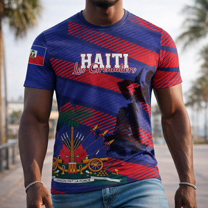 Haitiaans 2026 Koup Di Mond Custom AYITI voetbal trainings T-shirt heren ademend snel drogend O-hals voetbal shirt met korte mouwen - Product Image 3