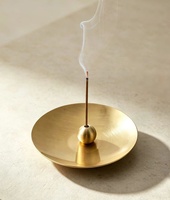CHENLANG 2-en-1 Porte-encens en laiton et sous-verre, Cendrier, Brûleur, Écologique, pour l'aromathérapie domestique et la cérémonie du thé