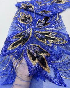 Tofine Pháp Wedding Ren Vải Sang Trọng Sexy Thân Thiện Với Môi Ưa Thích Vải Tuyn Lưới Thêu 100% Polyester Sequin Hạt Phong Cách - Product Image 1