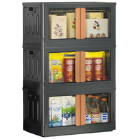K515 Conteneurs de rangement pliables Étagères en plastique pour chaussures, livres, organisateurs de placards Bacs de rangement empilables et pliables avec couvercles