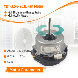 محرك مروحة معدني YKT-32-6-203L لمكيف الهواء الخارجي، يعمل بتيار متردد 220-240 فولت، 50 هرتز، 0.31 أمبير، دوران عكس عقارب الساعة، 6 أسنان - Product Image 3