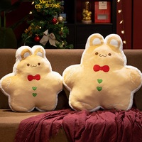 Lebkuchen-Hase Plüschkissen Weihnachts-Sofa Schlafzimmer-Deko Niedliches Hasenförmiges Keks-Stoffkissen für Feiertags-Geburtstagsgeschenk