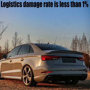Rear Trunk Spoiler For Audi A4 B9 2017 2018 2019 2020 ABS Material Black Or Unpainted <b>Primer</b> Color Rear Spoiler For Audi A4 B9 <b>C</b> - Product Image 2