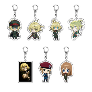 Saga of Tanya the Evil Youjo Senki Tanya Von Degurechaff Porte-clés Anime en acrylique, figurine de personnage Mage Militaire, ornement de bureau - Product Image 1
