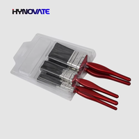 Ensemble de pinceaux de peinture en filament PET noir industriel avec virole en étain et manche en plastique