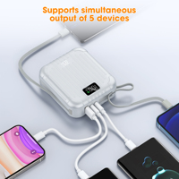 Nouvelle Arrivée Promotionnelle Mini Power Bank 10000mAh Charge Rapide Chargeur Portable Câble Type-C Intégré pour Téléphones Tablettes Appareils
