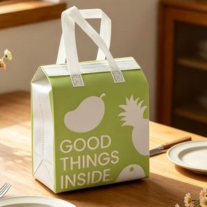 Custom Durable Non Woven Thermal Insulation Recyclable Cooler <b>Bag</b> Beverage Coffee Juice Take Out Wholesale <b>Packaging</b> <b>Bag</b> - Product Image 1