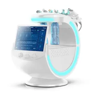 Mesin Dermabrasi Kulit RF Ultrasonik Cerdas Ice Blue Multifungsi Scrubber Wajah dengan Sistem Analisis Kulit