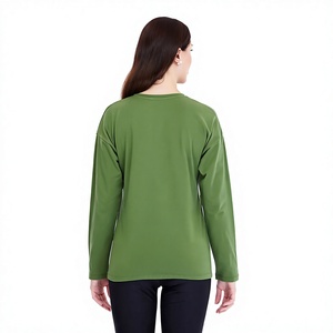 Fabricante de Camisetas de Manga Larga para Mujer, Top Informal de Jersey de Algodón, Ropa de Marca Privada, Proveedor Mayorista de Fábrica - Product Image 3