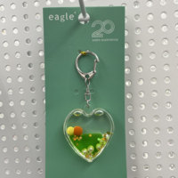 Porte-clés liquide en forme de cœur en acrylique transparent avec figurines 3D flottantes, perles, personnalisable, paillettes cœur, décoration pour téléphone et sac