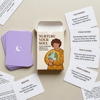 Juego de Tarjetas de Afirmación con Ilustraciones Personalizadas para la Ansiedad, Ofrece Preguntas Reflectantes para el Bienestar, Programas de Compras al por Menor