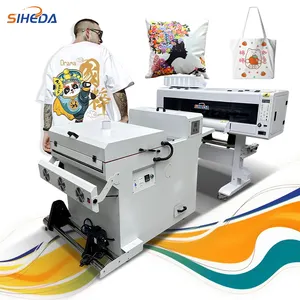Siheda 2024 Hot Sale XP600 Printhead DIY Custom Jersey Hoodie T-shirt Digital Inkjet 60cm DTF Printing Machine with Powder Oven