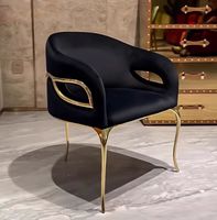 Chaise de salle à manger de luxe italienne, chaise de designer haut de gamme avec dossier et accoudoirs, salon, villa, chaise de loisirs individuelle