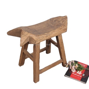Chinese Antique Rustic Natural Reclaimed Solid Wood <strong>Outdoor</strong> Garden <strong>Stool</strong> - Product Image 1