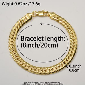 snake shaped chain link embossed textured <b>copper</b> polished men women fashion party wholesale custom 18k gold plated <b>bracelet</b> - Product Image 6
