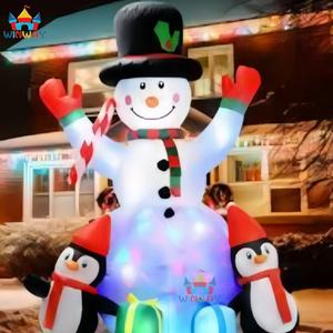 Commercial Big PVC <b>Inflatable</b> Snowman 26.2' Tall Christmas Parade Balloon with Built-In Fan Digital Printing Heat Sealed - Product Image 4