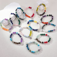 Bracelets perlés personnalisés en pierre naturelle d'améthyste, unisexe, avec breloques des 12 signes du zodiaque, pour cadeau