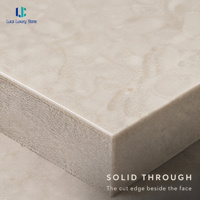 Dalle de marbre beige Luca Honed Ottoman pour îlot de cuisine, comptoir, encadrement de cheminée, revêtement de colonne, comptoir de réception, banc