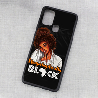 Coque Souple Antichoc pour Téléphone Portable Imprimée Filles Noires Dessin Animé à Finition Mate pour Samsung Galaxy A54 A32 S25