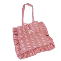 Sac fourre-tout fin à carreaux style coréen avec volants, design à cordon de serrage, grande capacité, sac à bandoulière pour filles, idéal pour l'école et les trajets quotidiens