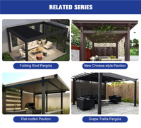 Pergola motorisée de luxe moderne en aluminium 6063-T6 avec écran de toit, résistante à la neige et au vent, idéale pour villas haut de gamme et usage intensif
