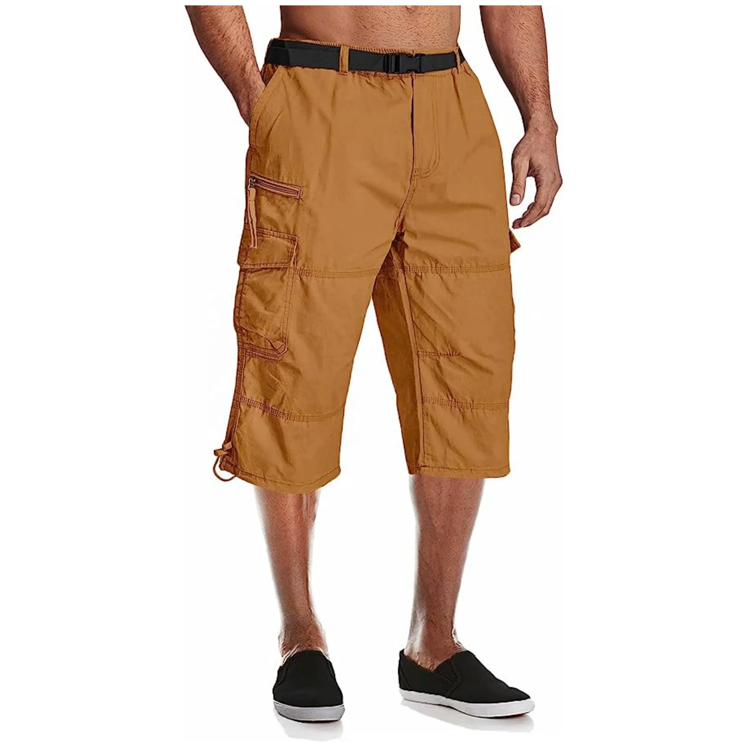 100% Katoenen Groothandel Sweatshorts 7 Pocket Cargoshorts Heren Halve Broek Onder De Knie Cargoshorts Voor Heren