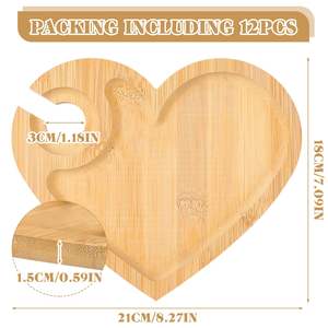 <span class=keywords><strong>Mini</strong></span> assiettes à apéritif en bois JQ Ensemble de verre à vin et planche à charcuterie de luxe avec sous-verre - Product Image 2