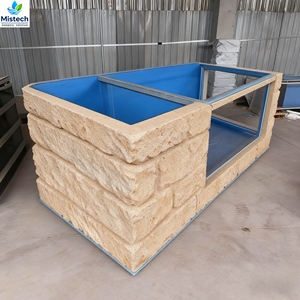 Réservoir d'affichage extérieur moderne et écologique MISTECH en PP à l'aspect de la pierre, fenêtres de visualisation transparentes | Tortues de poissons d'étang de jardin polyvalentes - Product Image 3