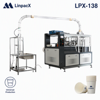 Machine automatique de fabrication de gobelets en papier LinpacX LPX-138 Sini – Prix compétitif pour machines jetables à vendre, fabrication et formage de gobelets