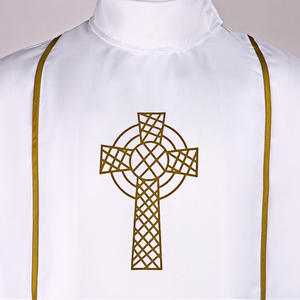 Robe <span class=keywords><strong>de</strong></span> prêtre Jésus, vêtements <span class=keywords><strong>de</strong></span> clergé d'église, polyester, broderie dorée, imprimé, <span class=keywords><strong>soutane</strong></span>, costume, chœur, robe maxi, liturgique, pasteur - Product Image 4