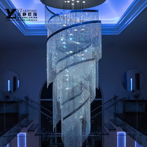 Sảnh khách sạn Đèn chùm khách sạn Duplex ánh sáng sang trọng hiện đại tối giản Đèn Chùm Pha Lê cho khách sạn chiếu sáng - Product Image 3