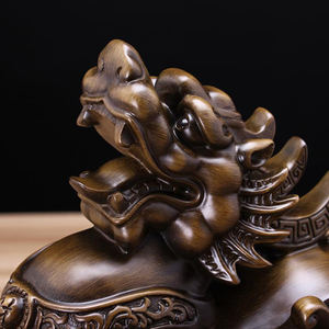 Cinese <span class=keywords><strong>di</strong></span> Grandi Dimensioni in <span class=keywords><strong>legno</strong></span> <span class=keywords><strong>di</strong></span> colore del grano Scultura Pixiu Statua - Product Image 4