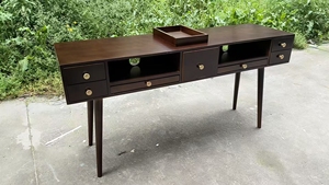 Top Selling Modern Retro Black Marble Nail Salon Furniture Portable Nail <b>Desk</b> Table Manicure Table <b>Large</b> Storage for Living Room - Product Image 5