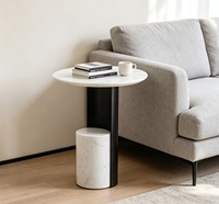 Table d'appoint mobile en pierre naturelle de style minimaliste italien pour entrée, café ou chevet
