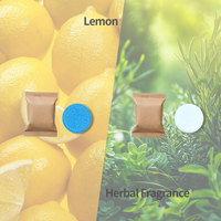 Tablette désodorisante bicolore bleu-blanc pour évier, action mousse, neutraliseur d'odeurs pour drain, vente en gros, approvisionnement en vrac