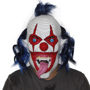 Clown <strong>Mask</strong> Horror Vampire Cosplay Costume Prop Halloween <strong>Scary</strong> Party Latex Headgear Long Tongue Dress up Latex Carnival <strong>Masks</strong> - Product Image 1