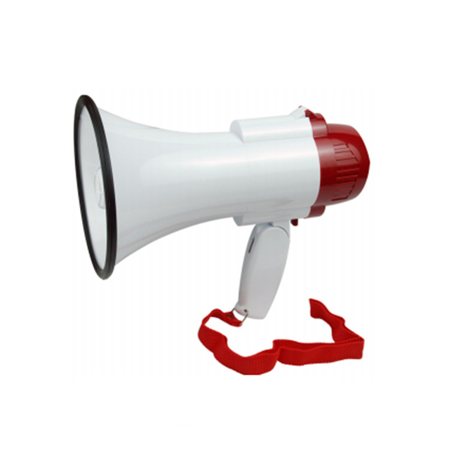 10W Portable Siren Recorder Speaker Box White Megaphone with 6V Rechargeable Battery