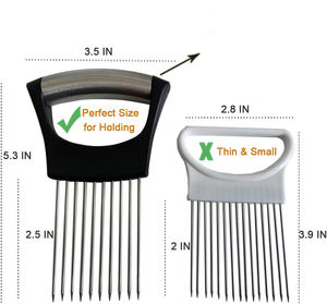 Utensilios de Cocina Inteligentes, Cortador de Cebolla de Acero Inoxidable con Mango Antideslizante y Soporte para Horquilla - Product Image 4