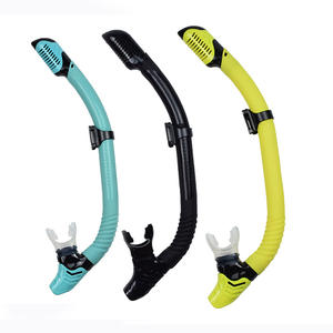 Toptan su geçirmez silikon yetişkin şnorkel ekipmanları anti-dalga solunum tüpü ile kuru dalış solunum cihazı - Product Image 1