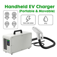 Nouvelle station de charge mobile portable DC pour véhicules électriques 7kW 15kW 20kW avec écran tactile 4,3'' pour maison, garage et urgence routière