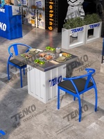 Ensemble table et chaises de style industriel/rétro résistant à la corrosion pour restaurants, restaurants de hot pot, restaurants coréens de barbecue et restaurants de brochettes