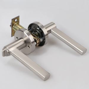 Poignée de porte avec bouton de verrouillage, robuste, verrouillage à <span class=keywords><strong>3</strong></span> <span class=keywords><strong>points</strong></span>, poignées de porte en acier inoxydable 304 avec cylindre de verrouillage - Product Image 2