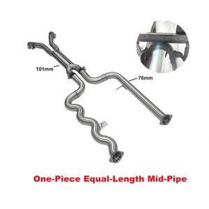 Stainless Steel Polished Exhaust Single 76MM Piping Size Equal Length Midpipes for G8X G80 G82 M3 M4 S58 3.0T - Product Image 1